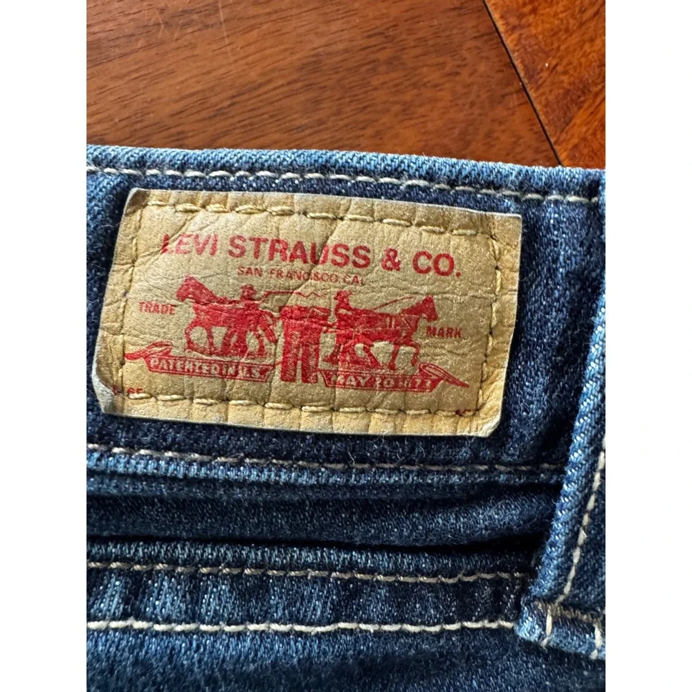 Levi's 524 Too Superlow Jeans Women 5 Short Blue Excellent Low Rise Slim Denim